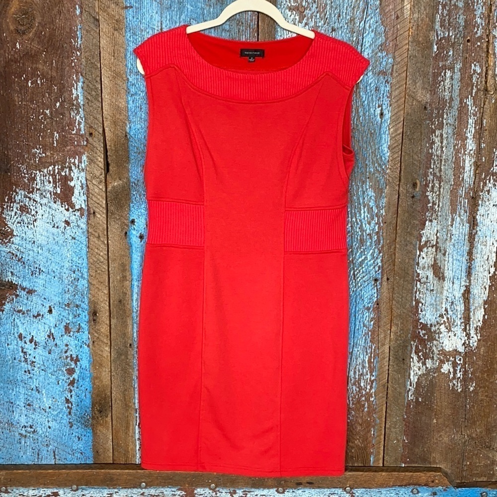 Spense Red Knit Sleeveless Dress